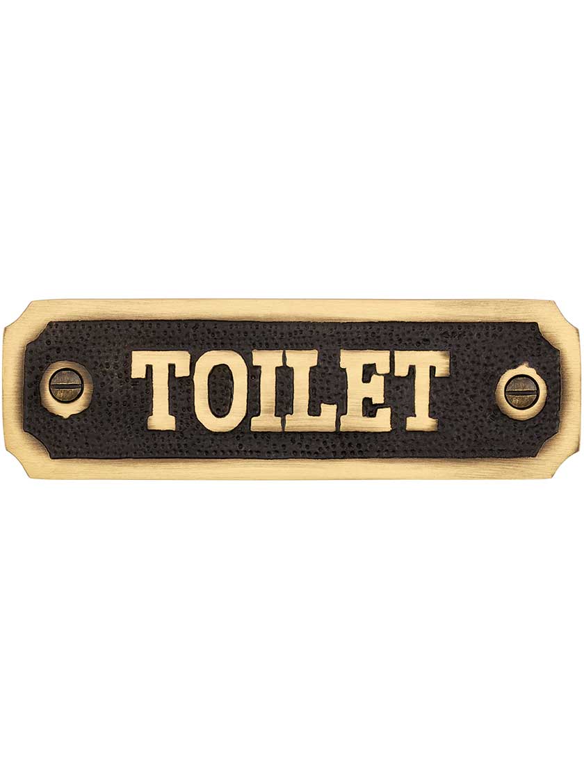 Cast Brass "Toilet" Sign